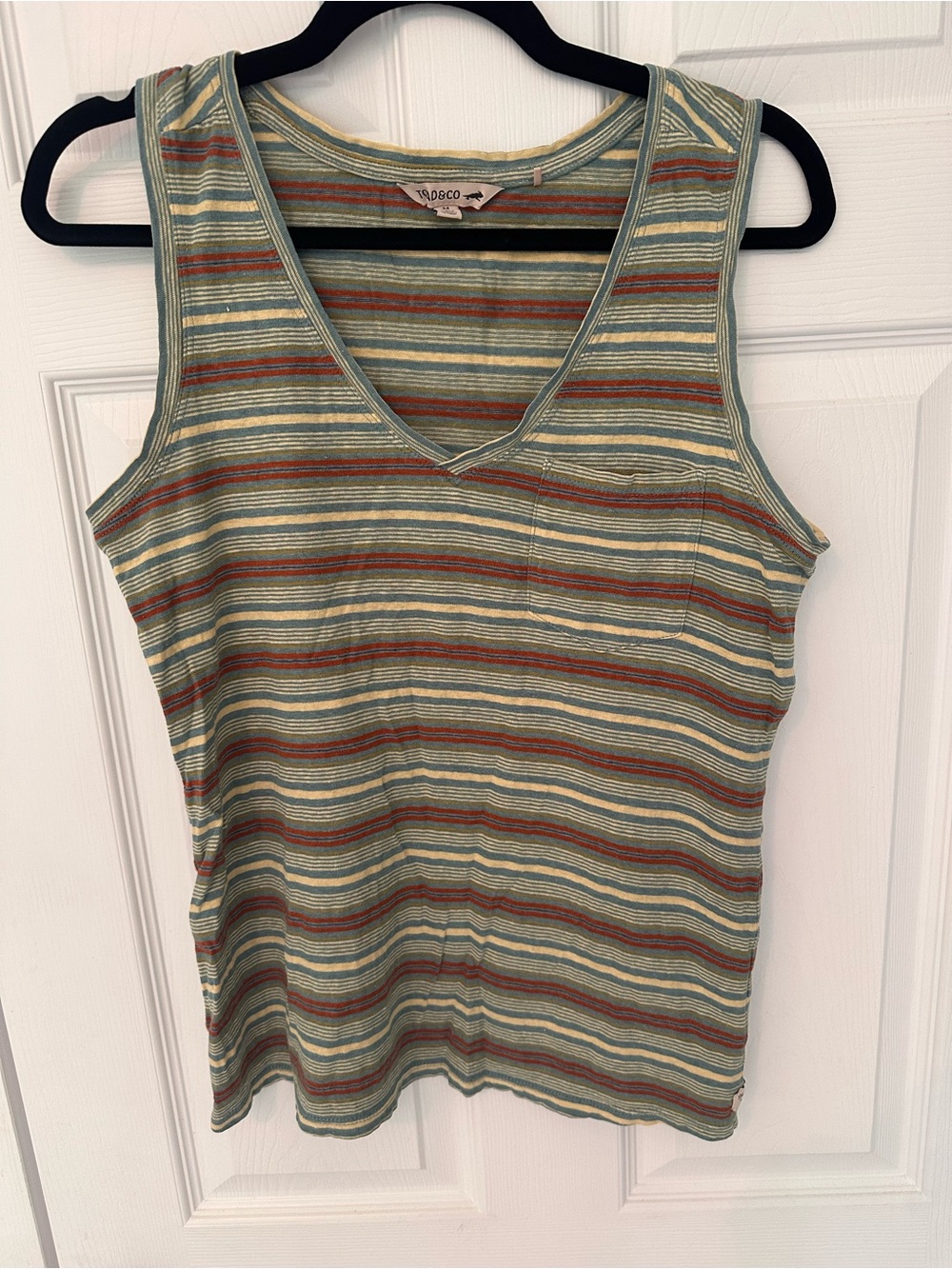 Toad&Co Grom Striped V-Neck Tank
